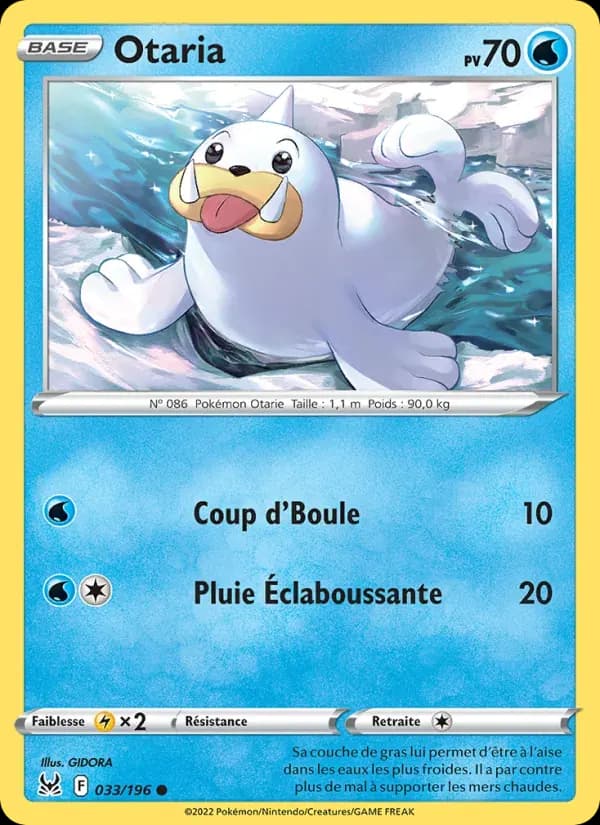 Otaria — Origine Perdue 33 French Pokémon card