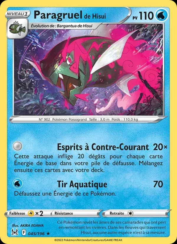 Paragruel de Hisui — Origine Perdue 45 French Pokémon card