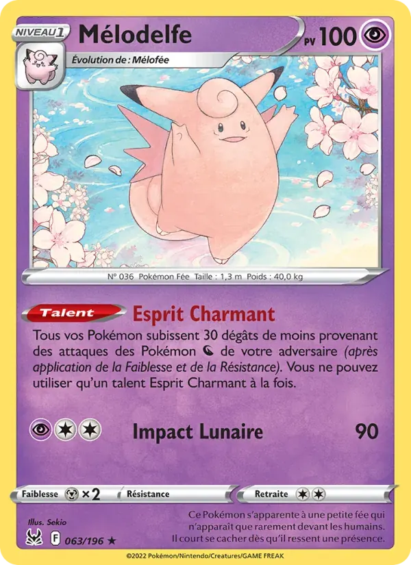 Mélodelfe — Origine Perdue 63 French Pokémon card