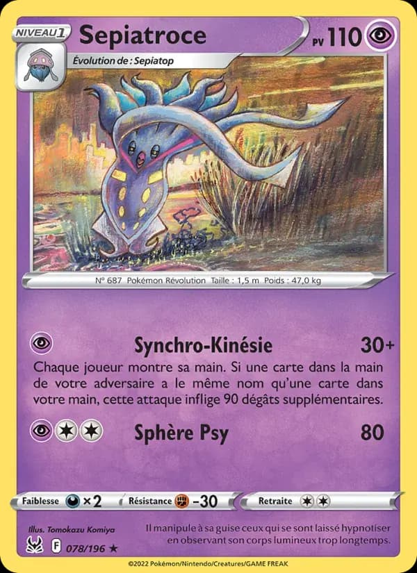 Sepiatroce — Origine Perdue 78 French Pokémon card