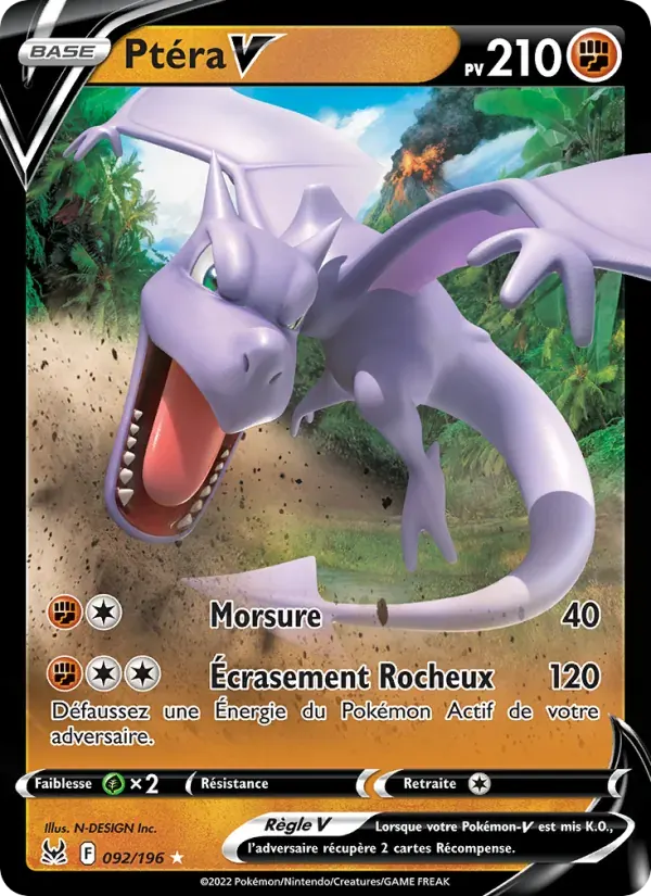 Ptéra V — Origine Perdue 92 French Pokémon card