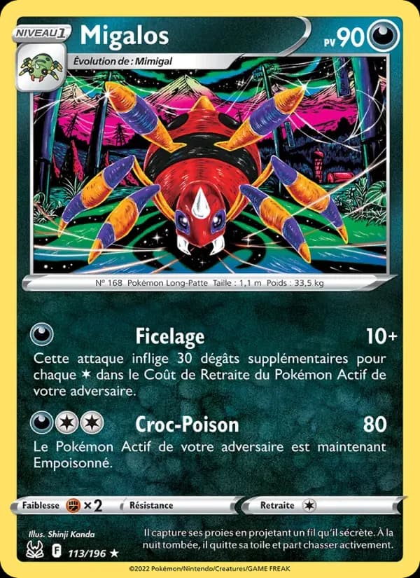 Migalos — Origine Perdue 113 French Pokémon card