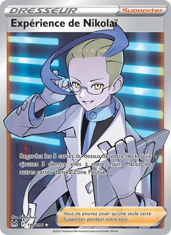 Expérience de Nikolaï — Origine Perdue 190 French Pokémon card