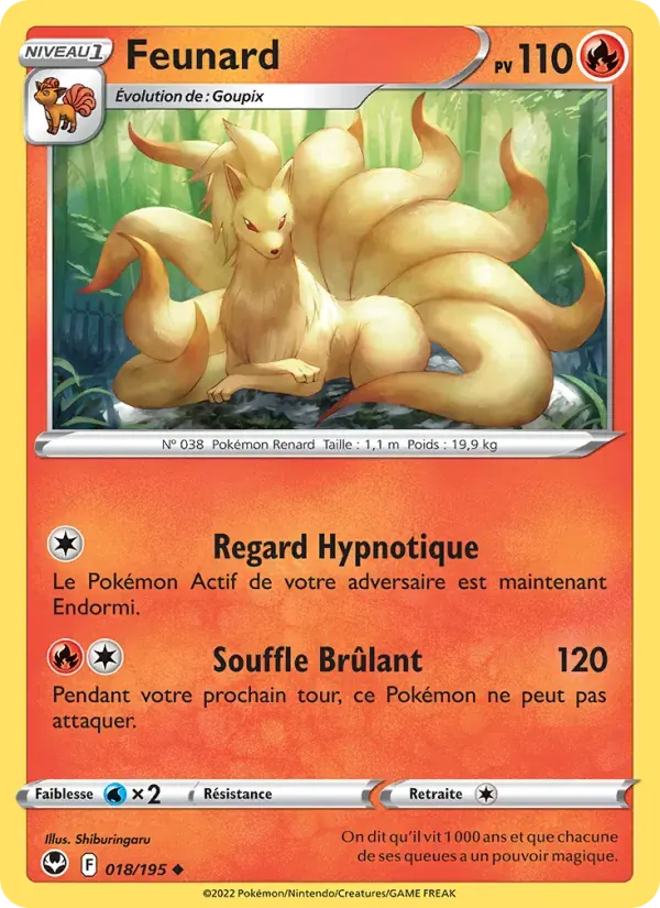 Feunard — Tempête Argentée 18 French Pokémon card