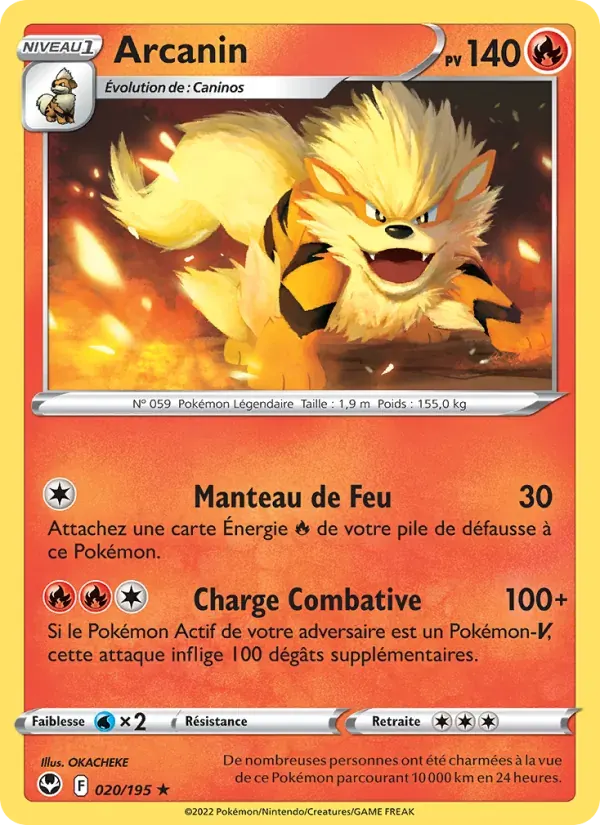 Arcanin — Tempête Argentée 20 French Pokémon card