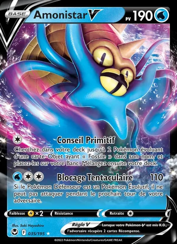Amonistar V — Tempête Argentée 35 French Pokémon card