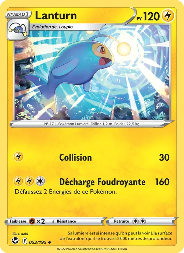 Lanturn — Tempête Argentée 52 French Pokémon card