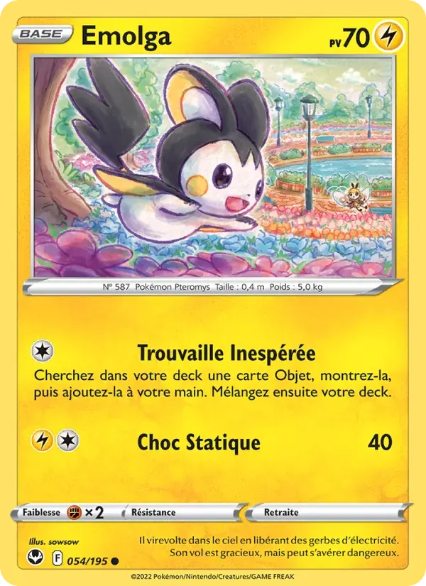 Emolga — Tempête Argentée 54 French Pokémon card