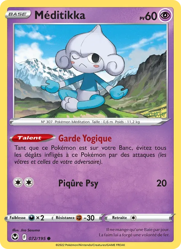 Méditikka — Tempête Argentée 72 French Pokémon card
