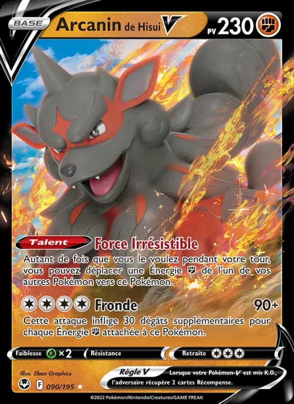Arcanin de Hisui V — Tempête Argentée 90 French Pokémon card