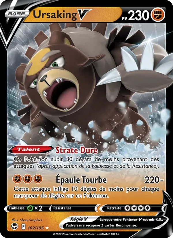 Ursaking V — Tempête Argentée 102 French Pokémon card