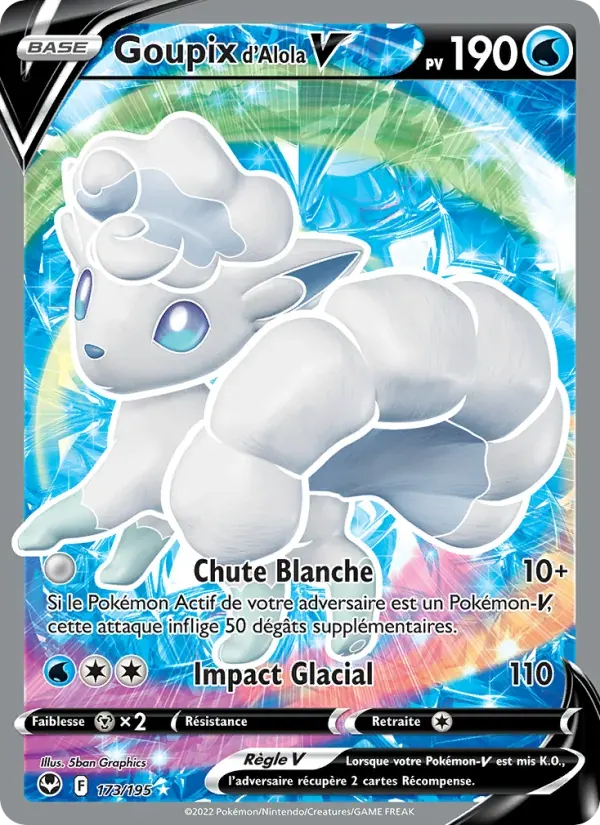Goupix d'Alola V — Tempête Argentée 173 French Pokémon card