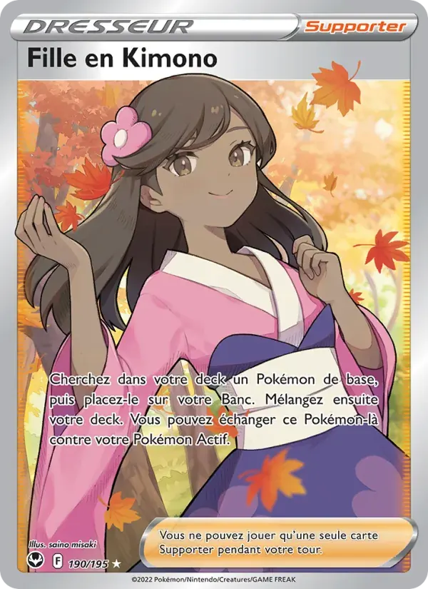 Fille en Kimono — Tempête Argentée 190 French Pokémon card