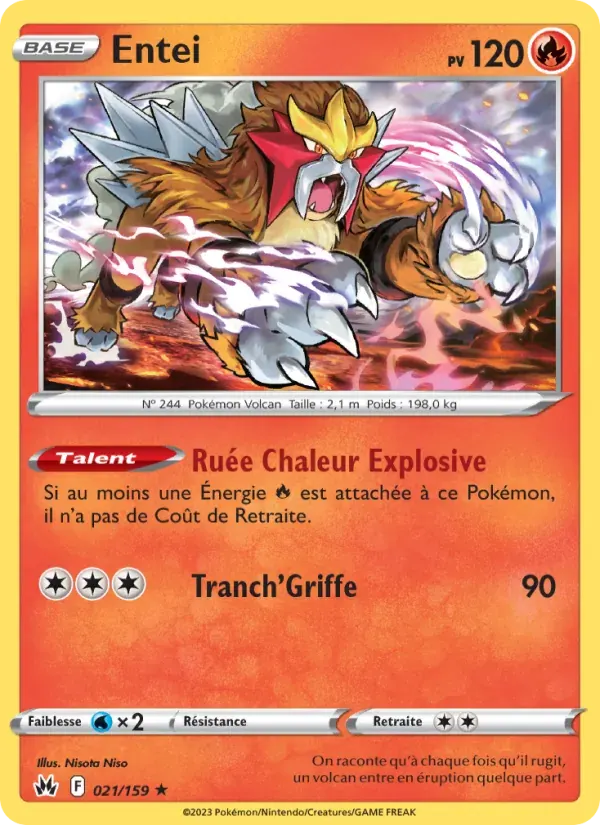 Entei — Zénith Suprême 21 French Pokémon card