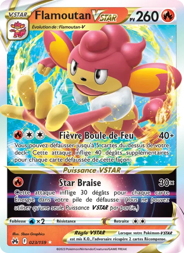 Flamoutan VSTAR — Zénith Suprême 23 French Pokémon card