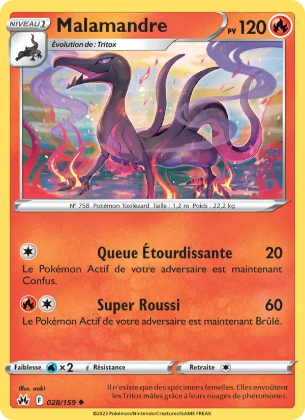 Malamandre — Zénith Suprême 28 French Pokémon card