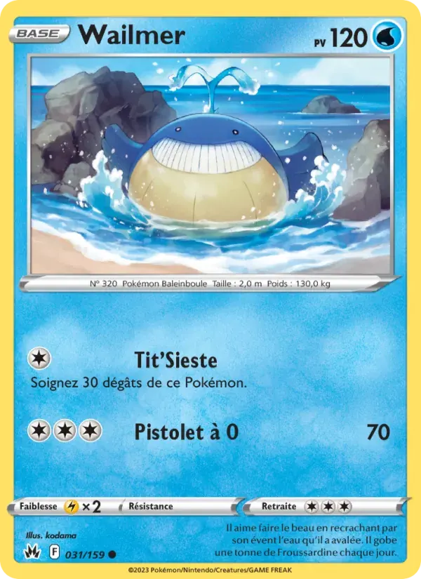 Wailmer — Zénith Suprême 31 French Pokémon card