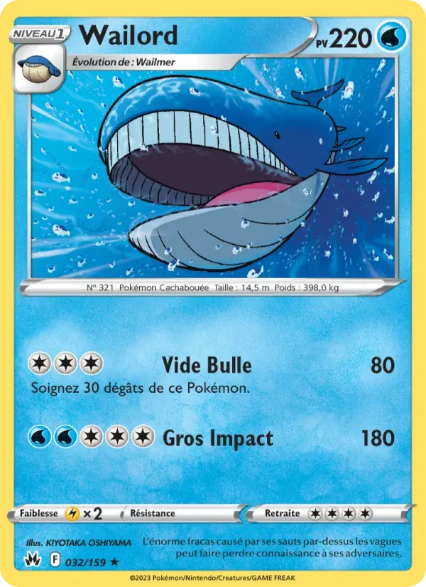 Wailord — Zénith Suprême 32 French Pokémon card