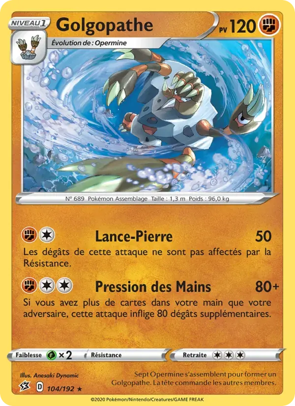 Golgopathe — Clash des Rebelles 104 French Pokémon card