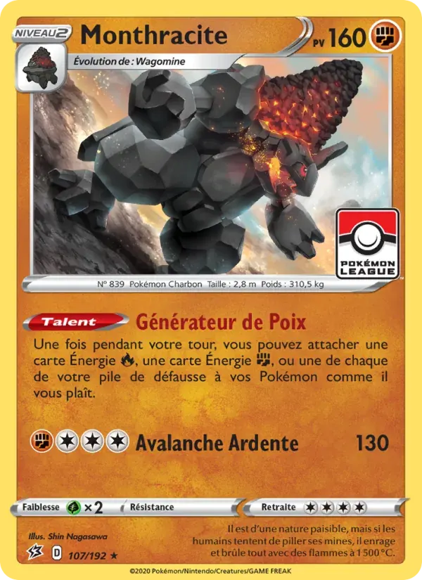 Monthracite — Clash des Rebelles 107 French Pokémon card