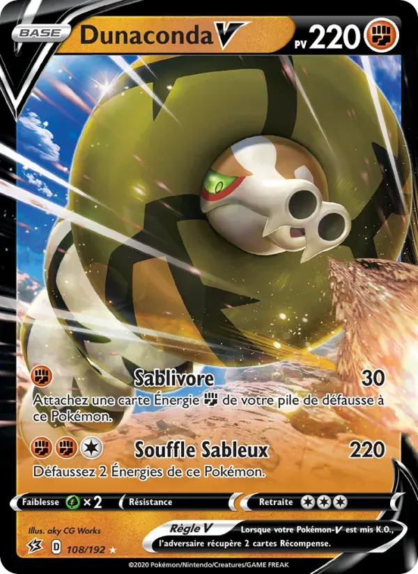 Dunaconda V — Clash des Rebelles 108 French Pokémon card