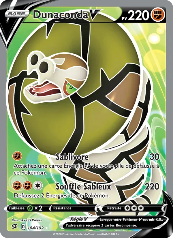 Dunaconda V — Clash des Rebelles 184 French Pokémon card
