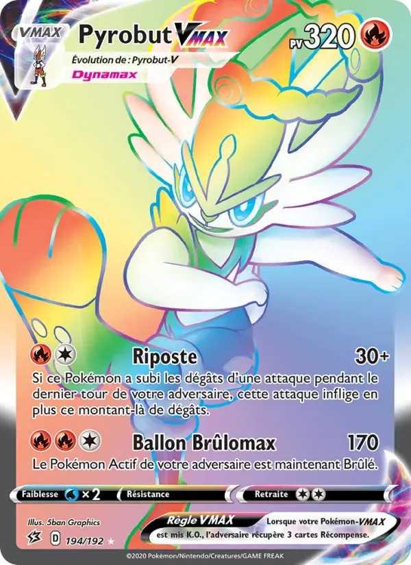 Pyrobut VMAX — Clash des Rebelles 194 French Pokémon card