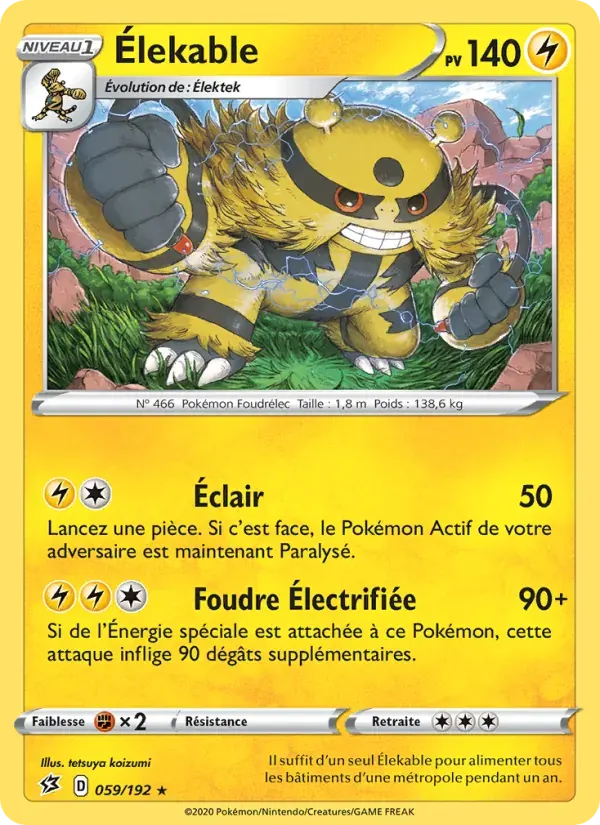 Élekable — Clash des Rebelles 59 French Pokémon card