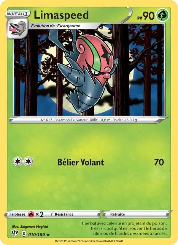 Limaspeed — Ténèbres Embrasées 10 French Pokémon card