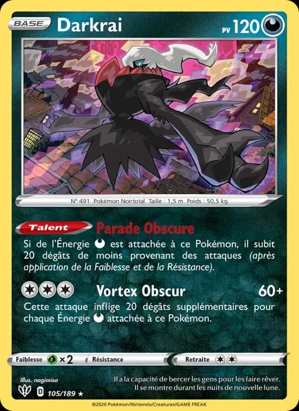 Darkrai — Ténèbres Embrasées 105 French Pokémon card