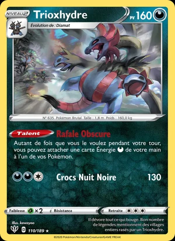 Trioxhydre — Ténèbres Embrasées 110 French Pokémon card