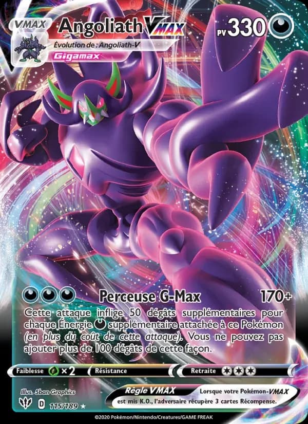 Angoliath VMAX — Ténèbres Embrasées 115 French Pokémon card
