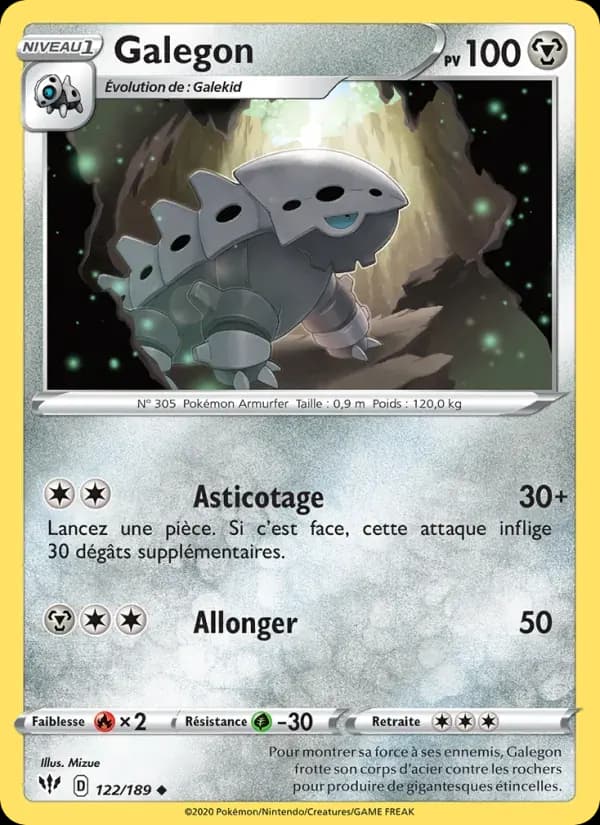 Galegon — Ténèbres Embrasées 122 French Pokémon card