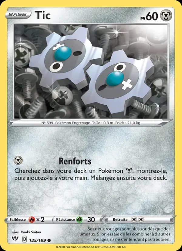 Tic — Ténèbres Embrasées 125 French Pokémon card