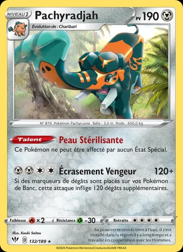 Pachyradjah — Ténèbres Embrasées 132 French Pokémon card