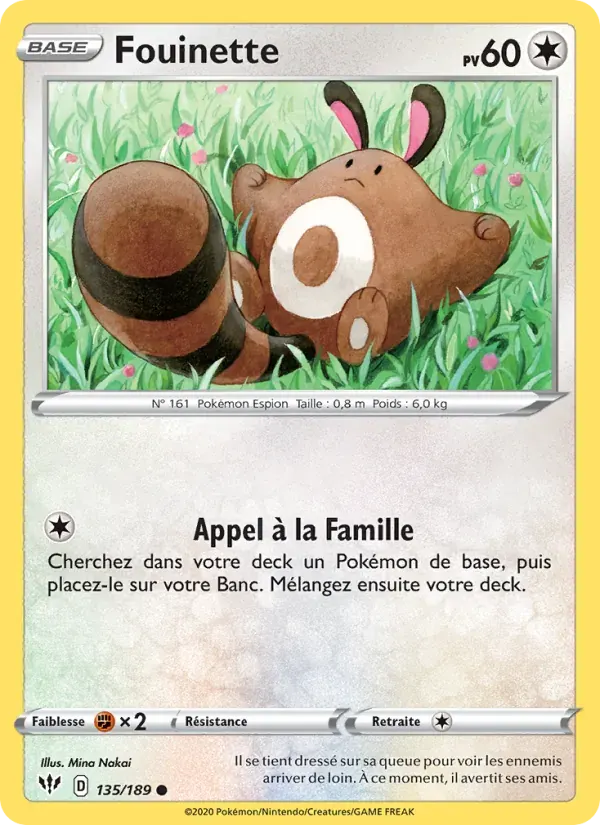 Fouinette — Ténèbres Embrasées 135 French Pokémon card