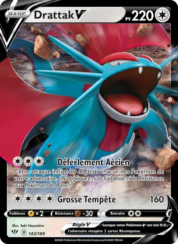Drattak V — Ténèbres Embrasées 143 French Pokémon card