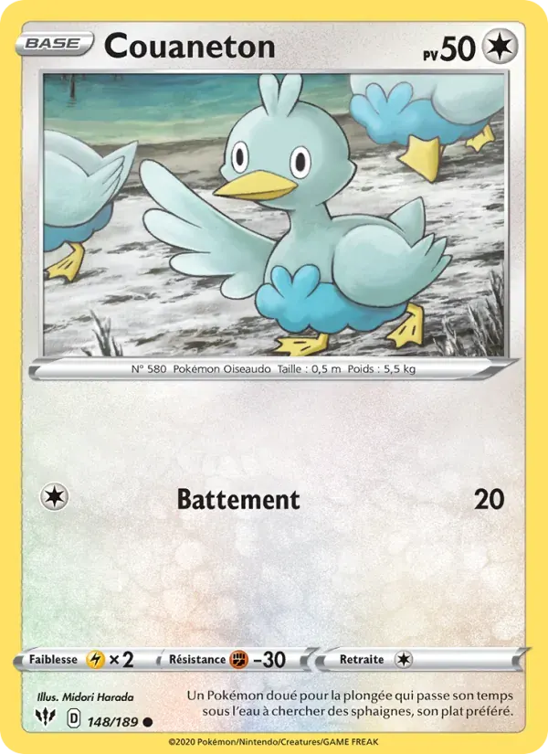 Couaneton — Ténèbres Embrasées 148 French Pokémon card
