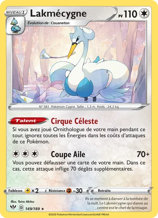 Lakmécygne — Ténèbres Embrasées 149 French Pokémon card