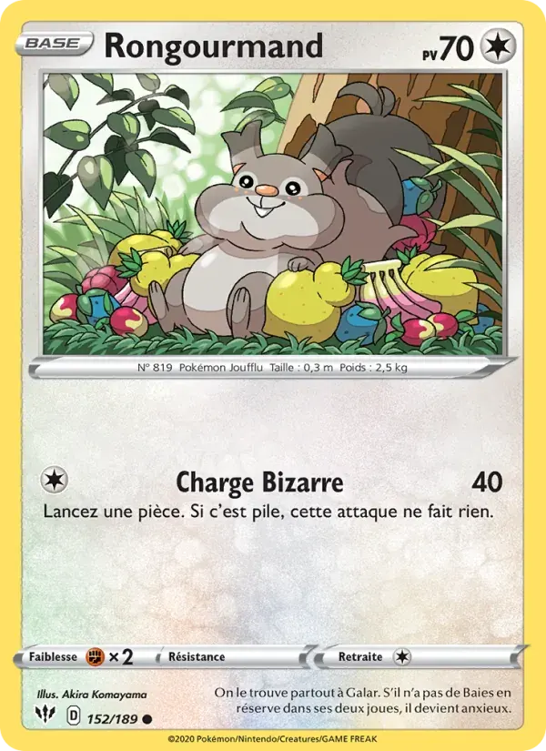 Rongourmand — Ténèbres Embrasées 152 French Pokémon card