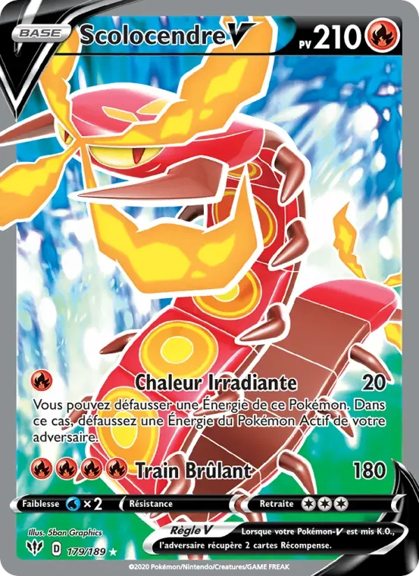 Scolocendre V — Ténèbres Embrasées 179 French Pokémon card