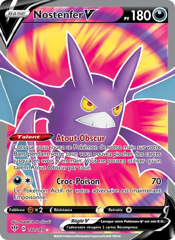 Nostenfer V — Ténèbres Embrasées 182 French Pokémon card