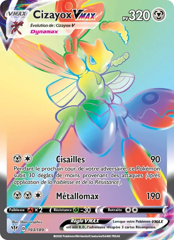 Cizayox VMAX — Ténèbres Embrasées 193 French Pokémon card
