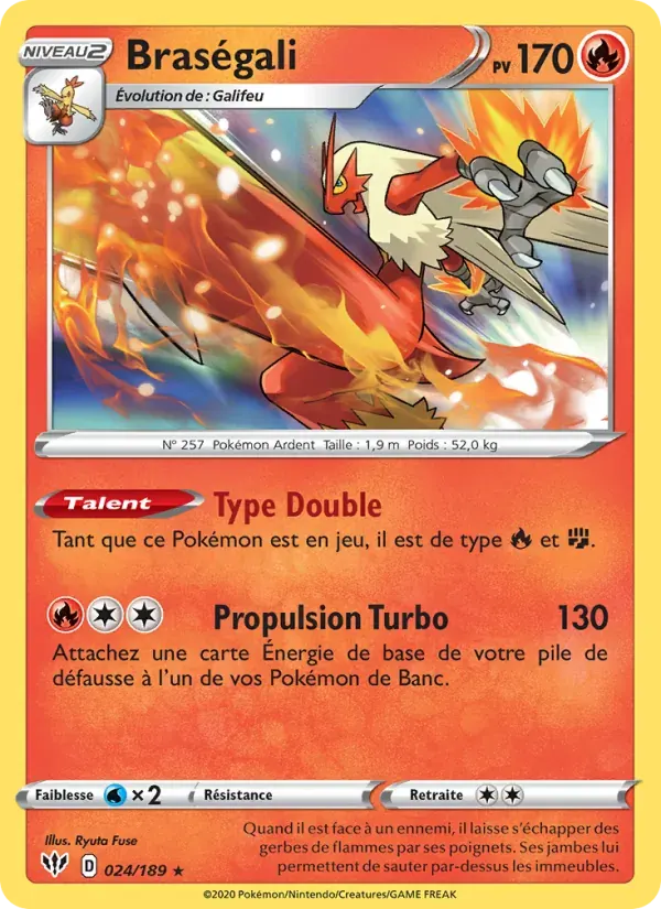 Braségali — Ténèbres Embrasées 24 French Pokémon card