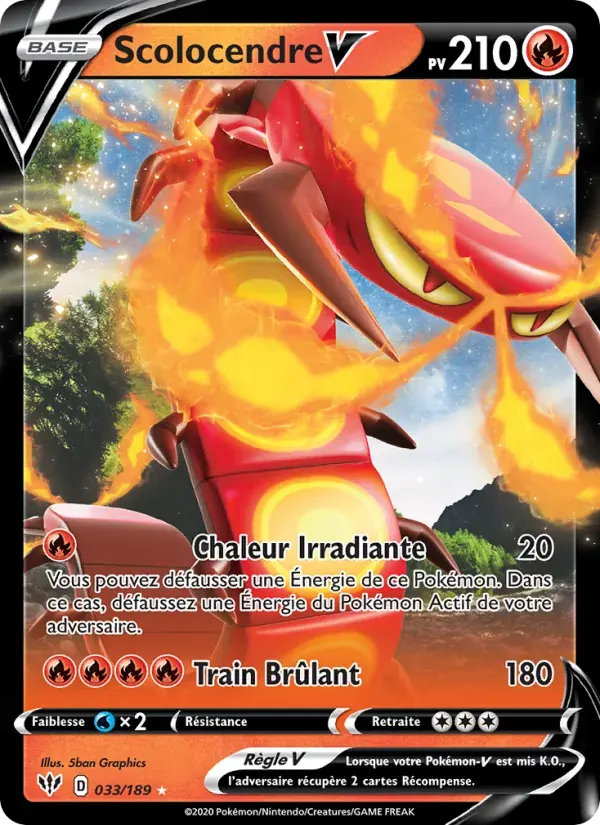 Scolocendre V — Ténèbres Embrasées 33 French Pokémon card