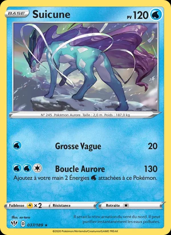 Suicune — Ténèbres Embrasées 37 French Pokémon card