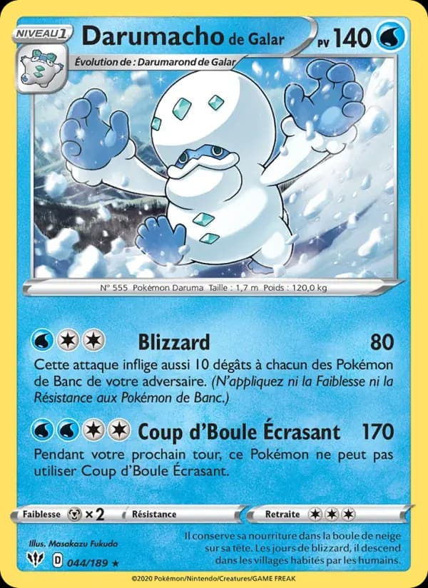 Darumacho de Galar — Ténèbres Embrasées 44 French Pokémon card