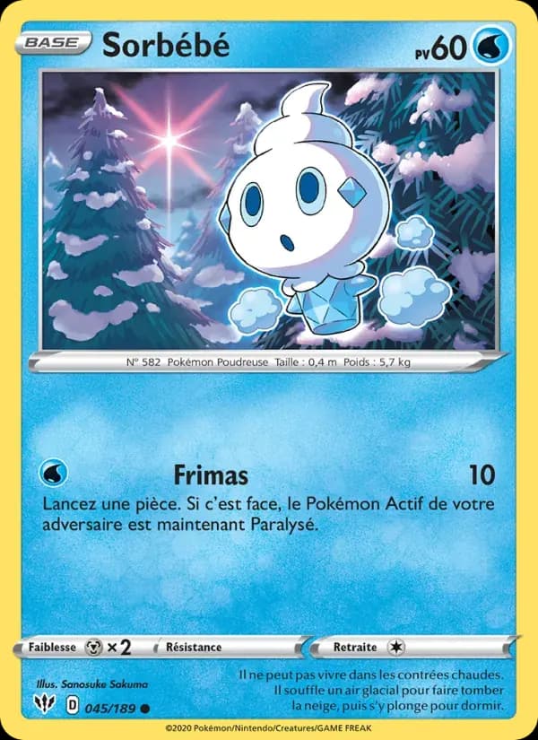 Sorbébé — Ténèbres Embrasées 45 French Pokémon card
