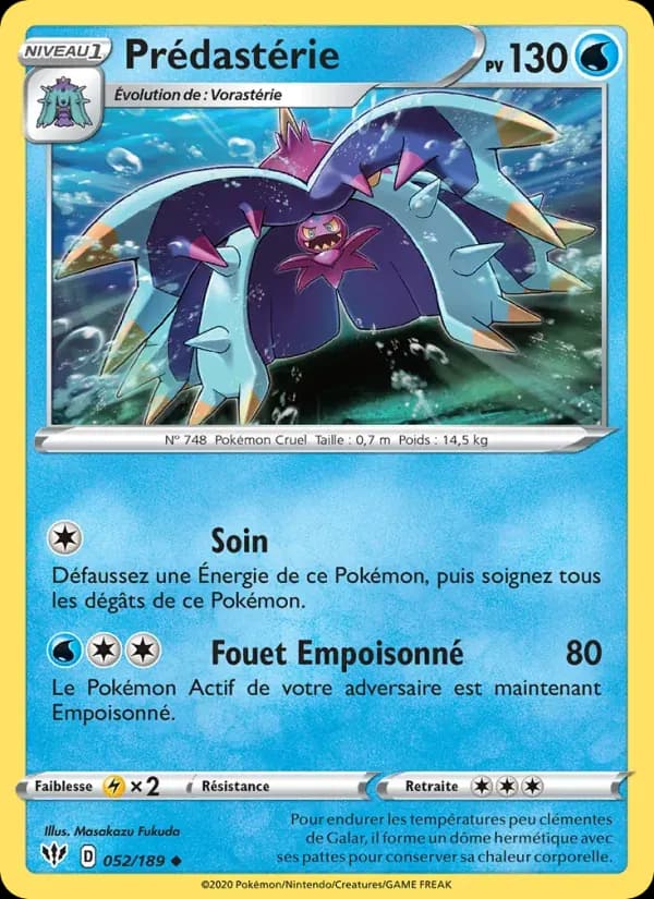 Prédastérie — Ténèbres Embrasées 52 French Pokémon card