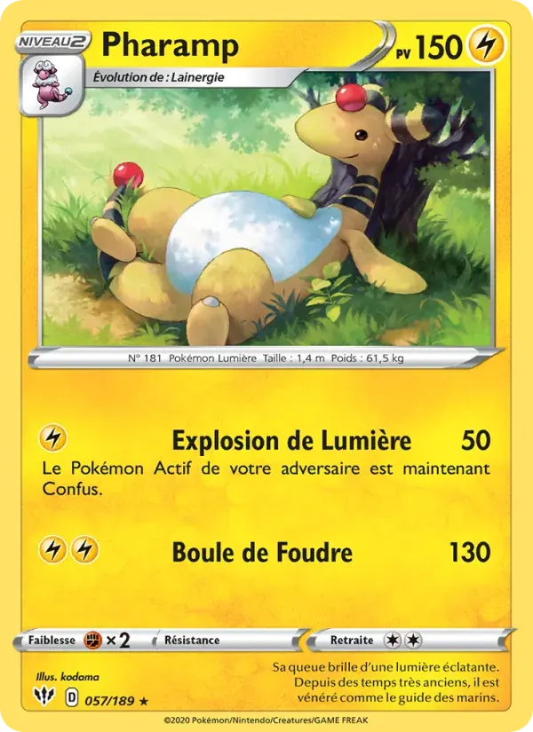 Pharamp — Ténèbres Embrasées 57 French Pokémon card